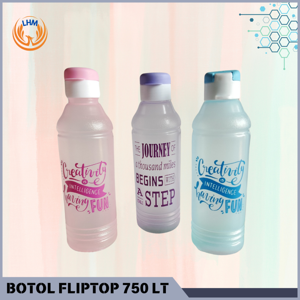BOTOL MINUM FLIPTOP 750LITER / BOTOL MINUM PLASTIK