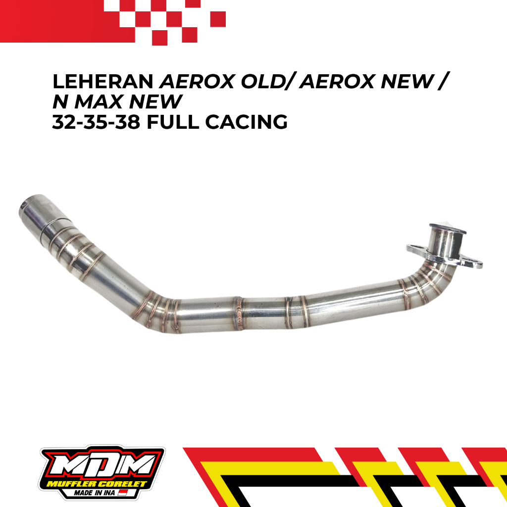 MDM RACING MUFFLER Pipa Leher Kenalpot Aerox NEW Nmax NEW 32/35/38 MM Cacing