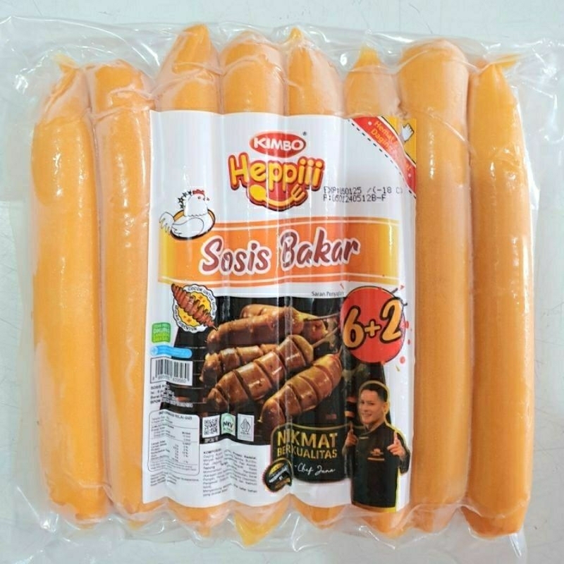 

KIMBO HEPPIII sosis bakar ayam isi 8 pcs Berat 450 gram