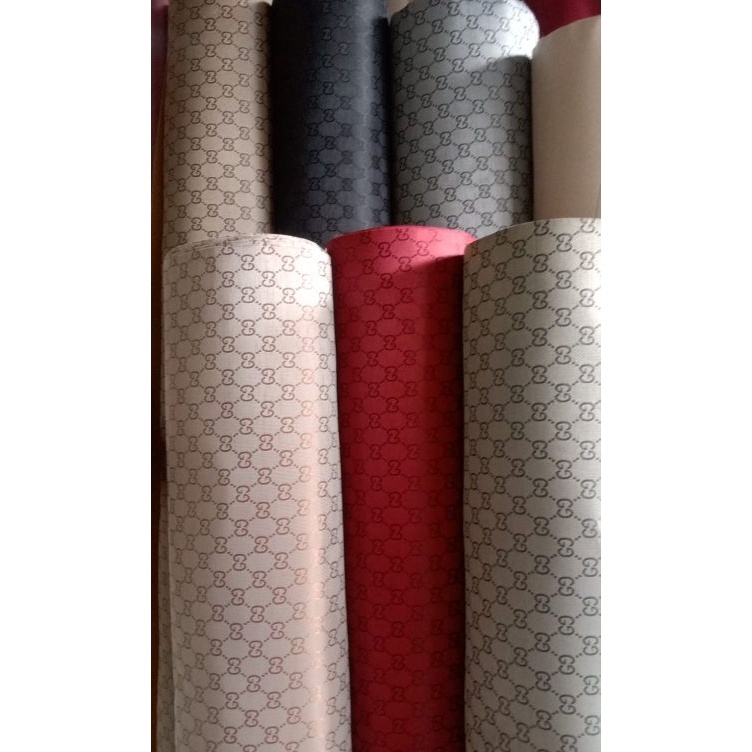 KODE L78A kulit jok karbon motif GUCCI 1x148cm dan 5x148cm tas dompet jok sofa kursi aksesoris gantu