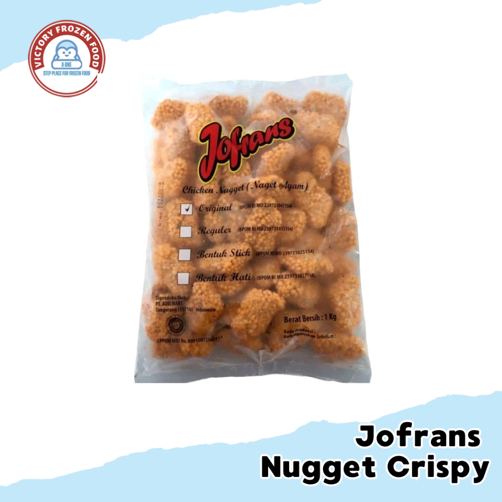 

Jofrans Nugget Crispy 1kg/Nugget Ayam/Victory Frozen Food