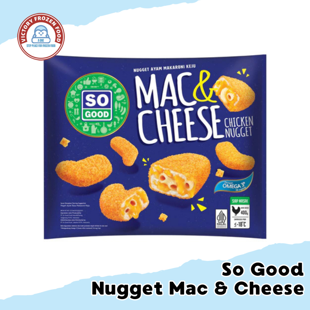 

So Good Mac & Cheese Chicken Nugget 400gr/Nugget Ayam Keju/Victory Frozen Food