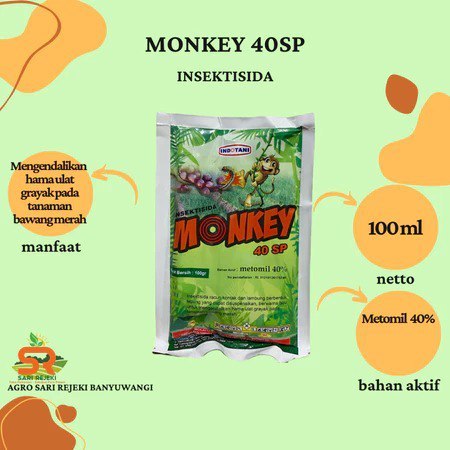 

INSEKTISIDA | MONKEY 40SP | 200 GRAM (METOMIL 40%) Setara Lannate / Dangke / Fullerton