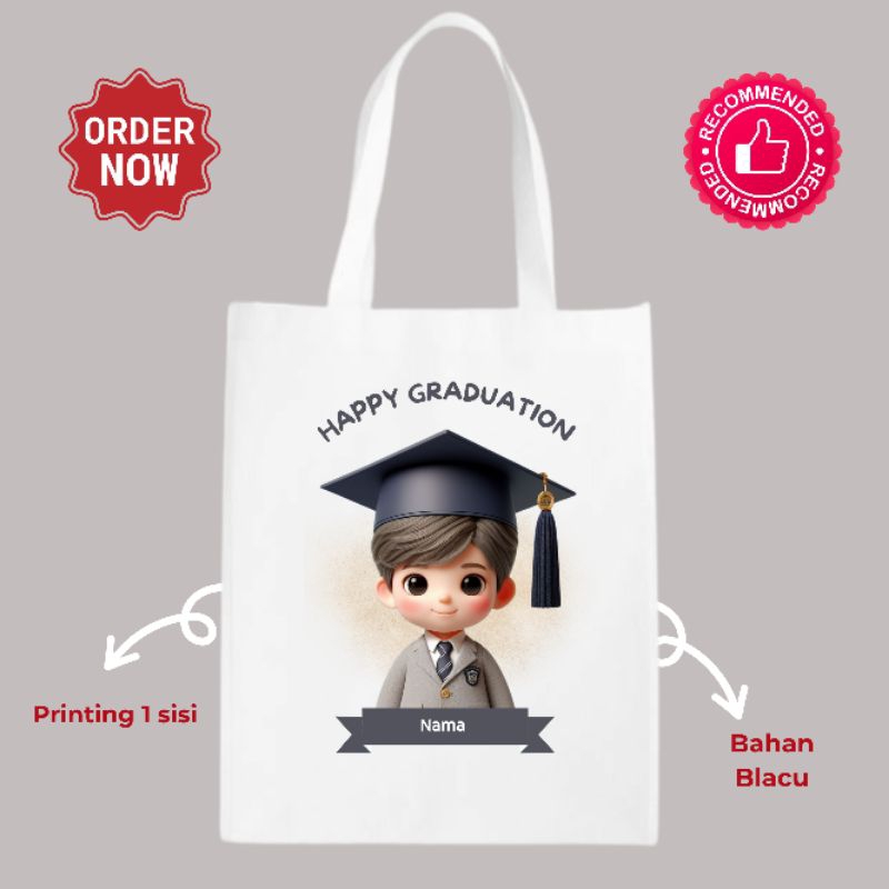 Souvenir Hampers Totebag Tas Blacu Printing Graduation Custom