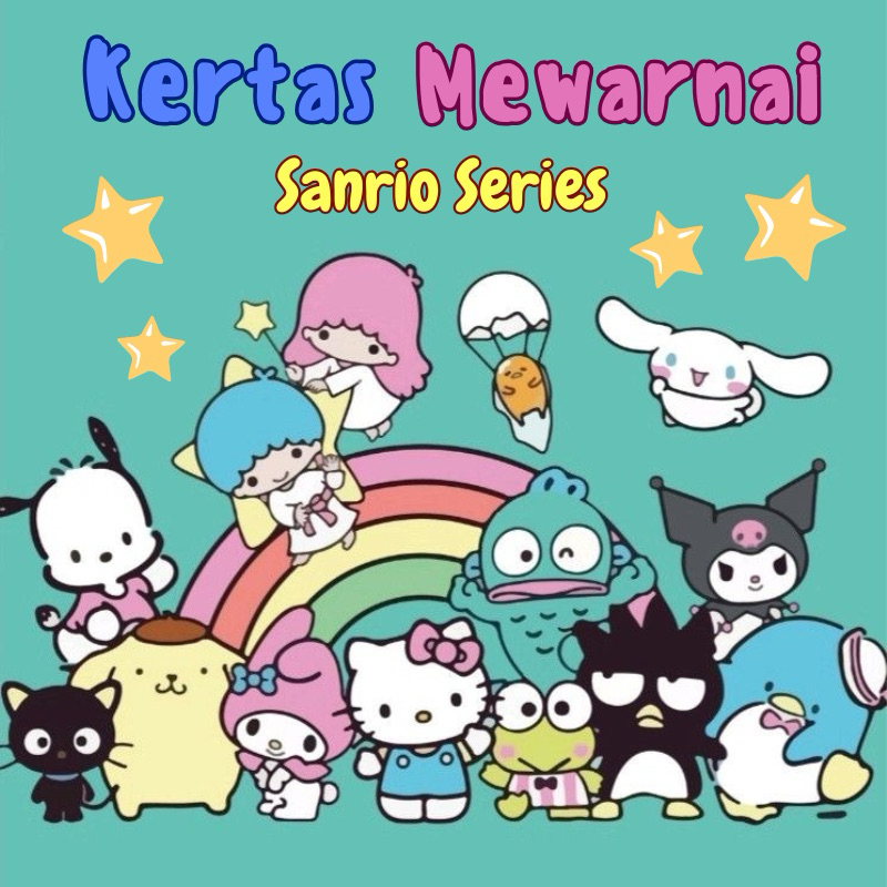 

100 Lembar Kertas Mewarnai Ukuran A4 Mix All Sanrio Characters Kuromi Hello Kitty Cinnamoroll My Melody Little Twin Stars Pompompurin Keroppi Coloring Book Paper for Kids Aktivitas Anak Souvenir Ulang Tahun Anak Mainan Anak Mewarnai Kado Ulang Tahun Anak