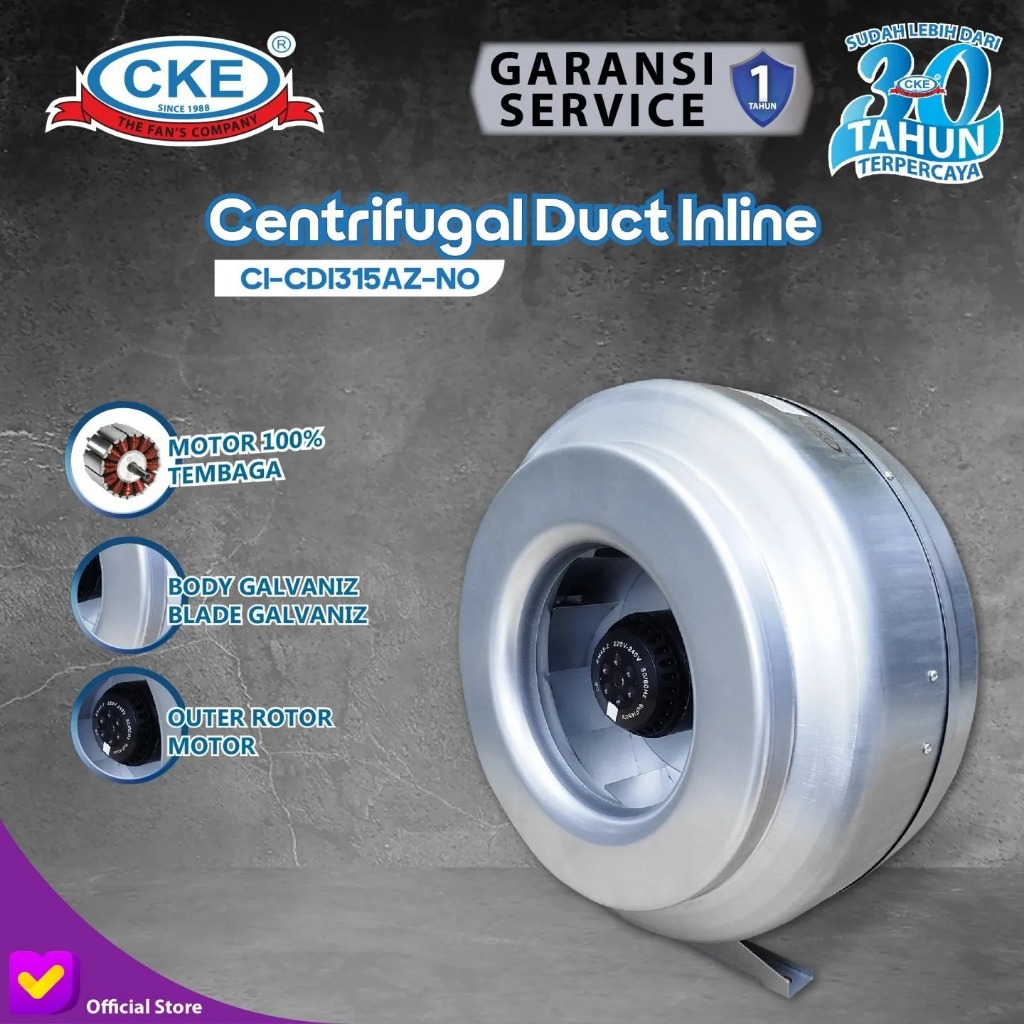Duct Inline CKE 12.6 Inch CI-CDI315AZ-NO Duct Fan Blower Hisap