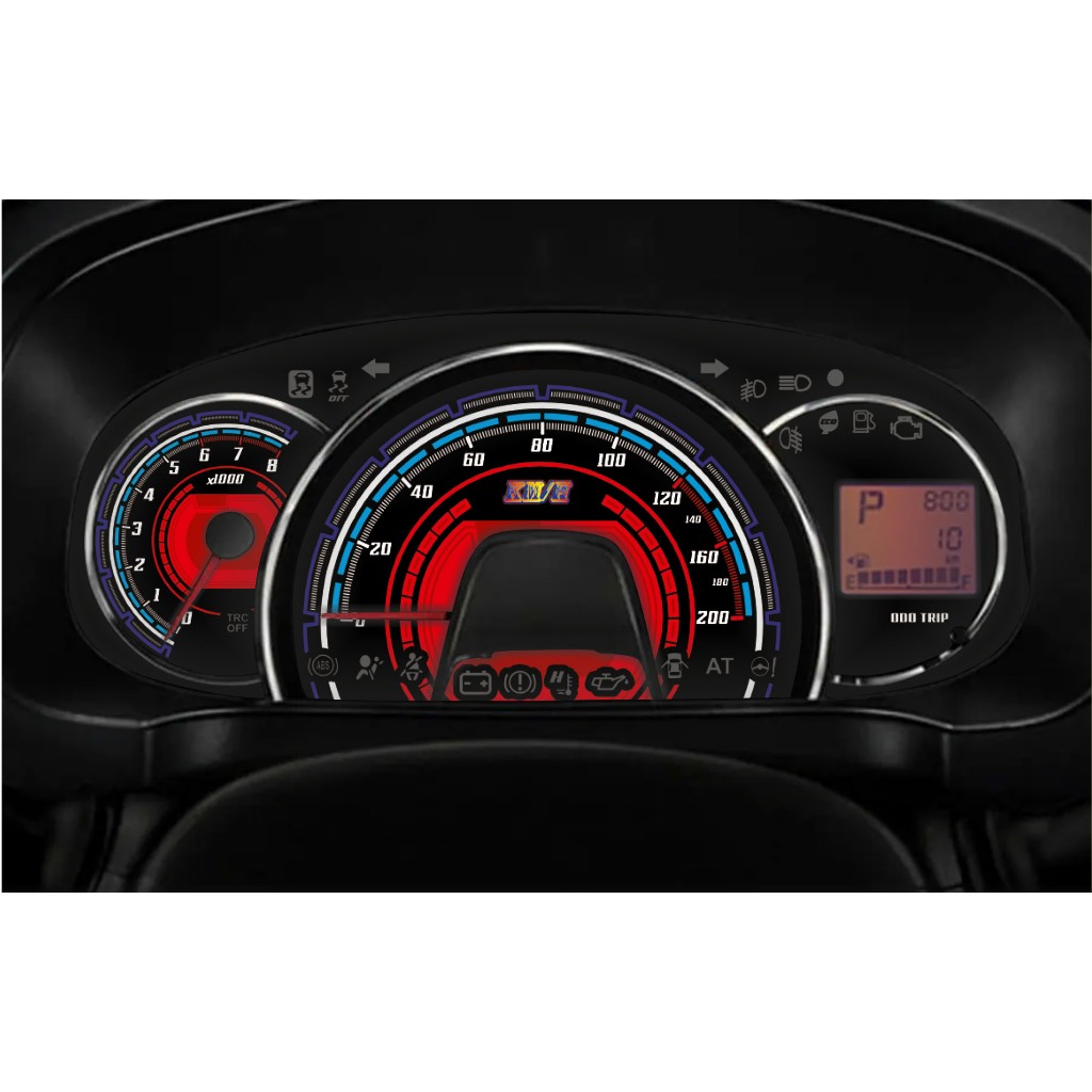 Custom Speedometer Mobil Agya Red Techno
