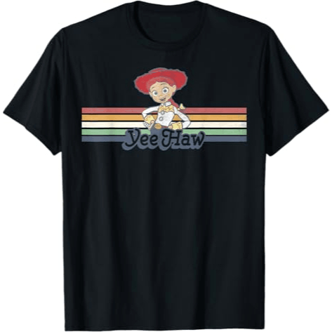 Disney Pixar Toy Story Jessie Cowgirl Rainbow Stripe Yee Haw T-Shirt