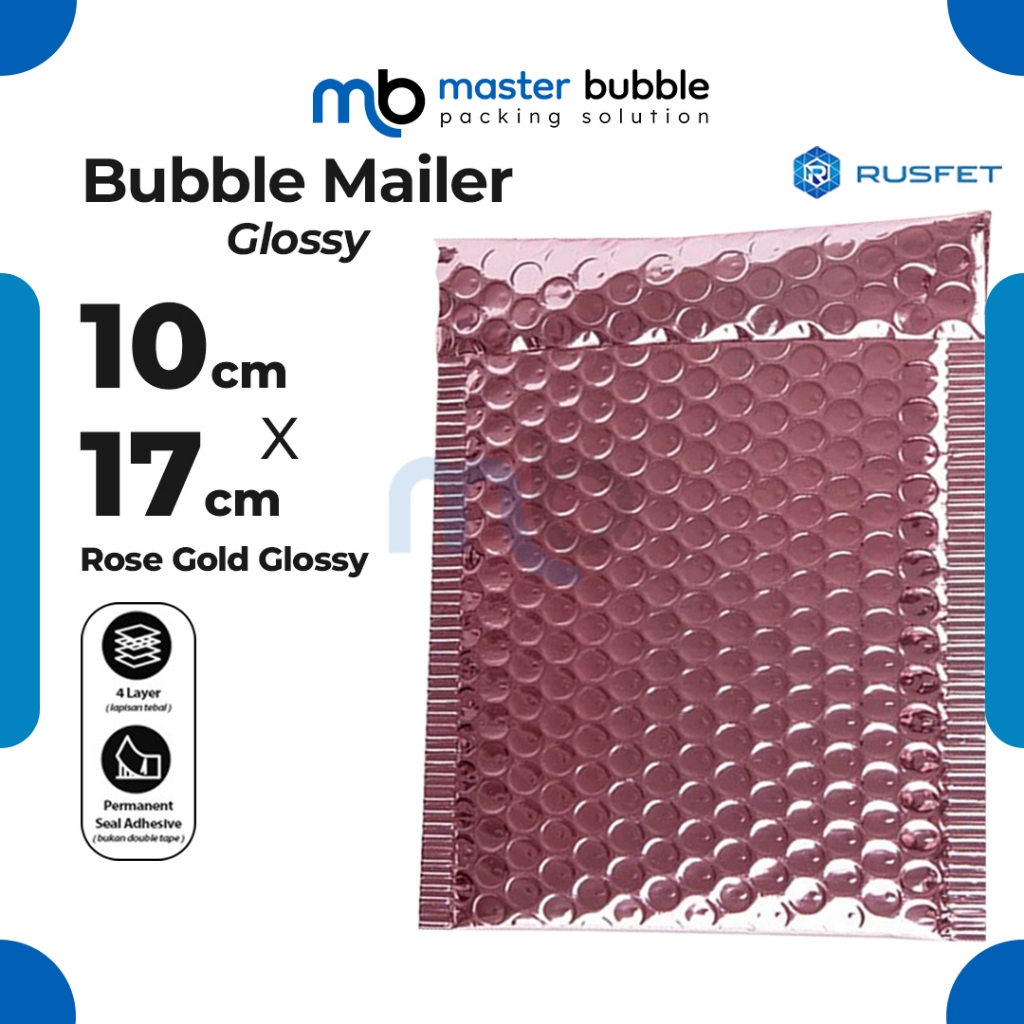 

Amplop Envelope Bubble Mailer Rose Gold 10 x 17 cm / Security Bag Mailer Rusfet Harga Ecer Satuan