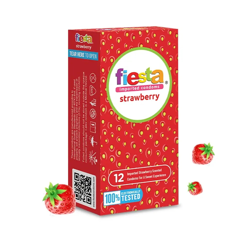 Bestbuy0404 Fiesta Kondom Import Strawberry Isi 12 Pcs