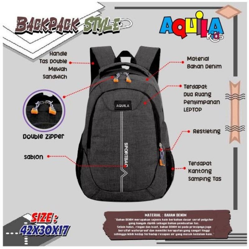 BACKPACK STYLE AQUILA - By Aquila
