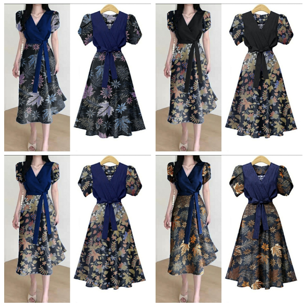 JCC - Dress Davia Batik / dress kasual wanita / dress batik terbaru / midi dress kekinian