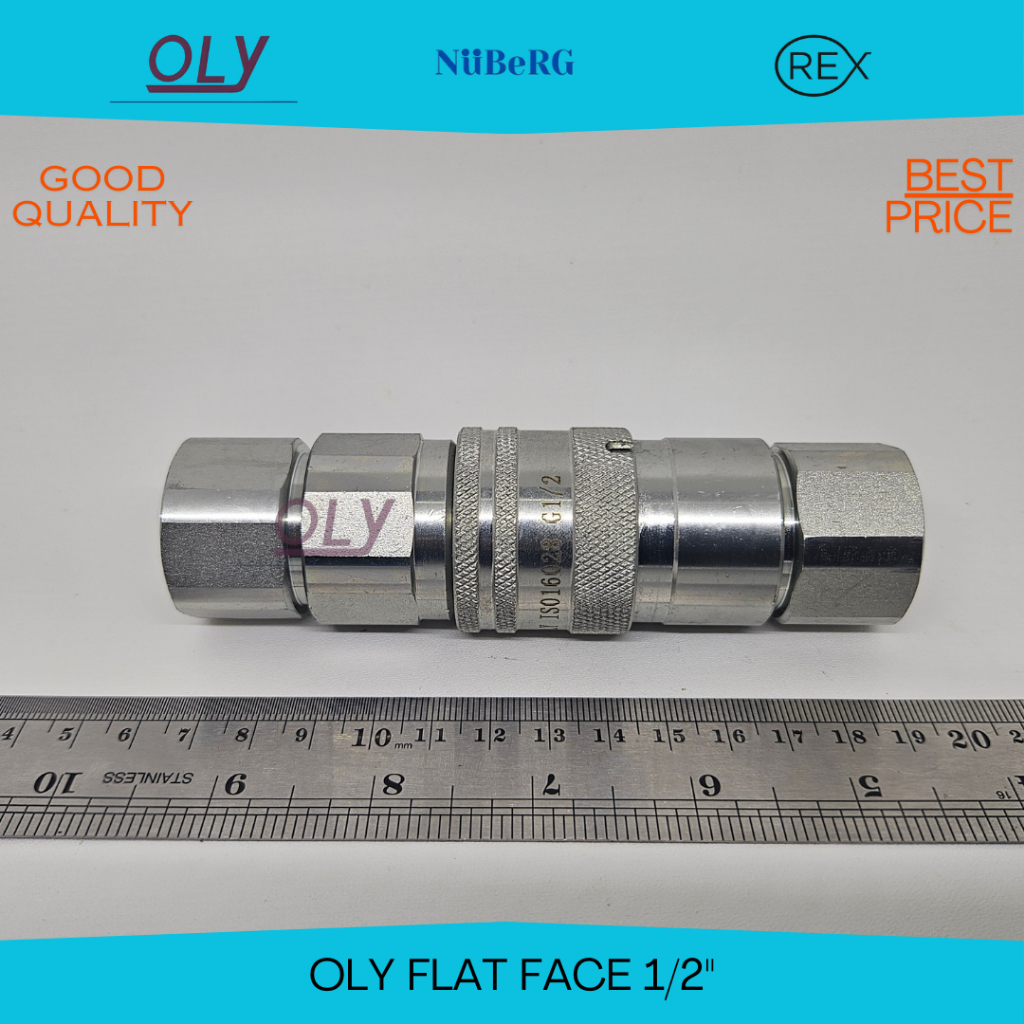 1/2" QUICK COUPLER HYDRAULIC FLAT FACE OLY