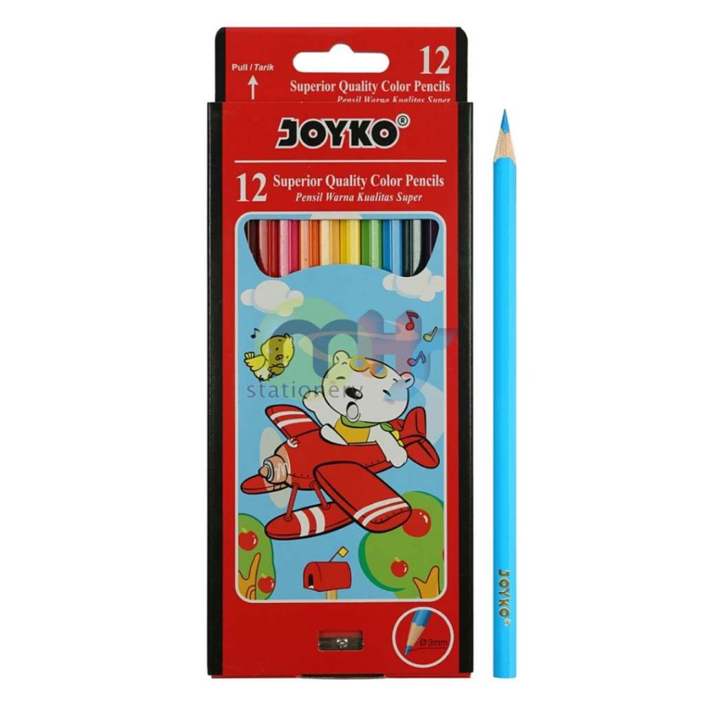 

Color Pencil Pencil Warna Joyko CP-8 1 Set Isi 12 Warna 1 Bonus Rautan Di Dalam