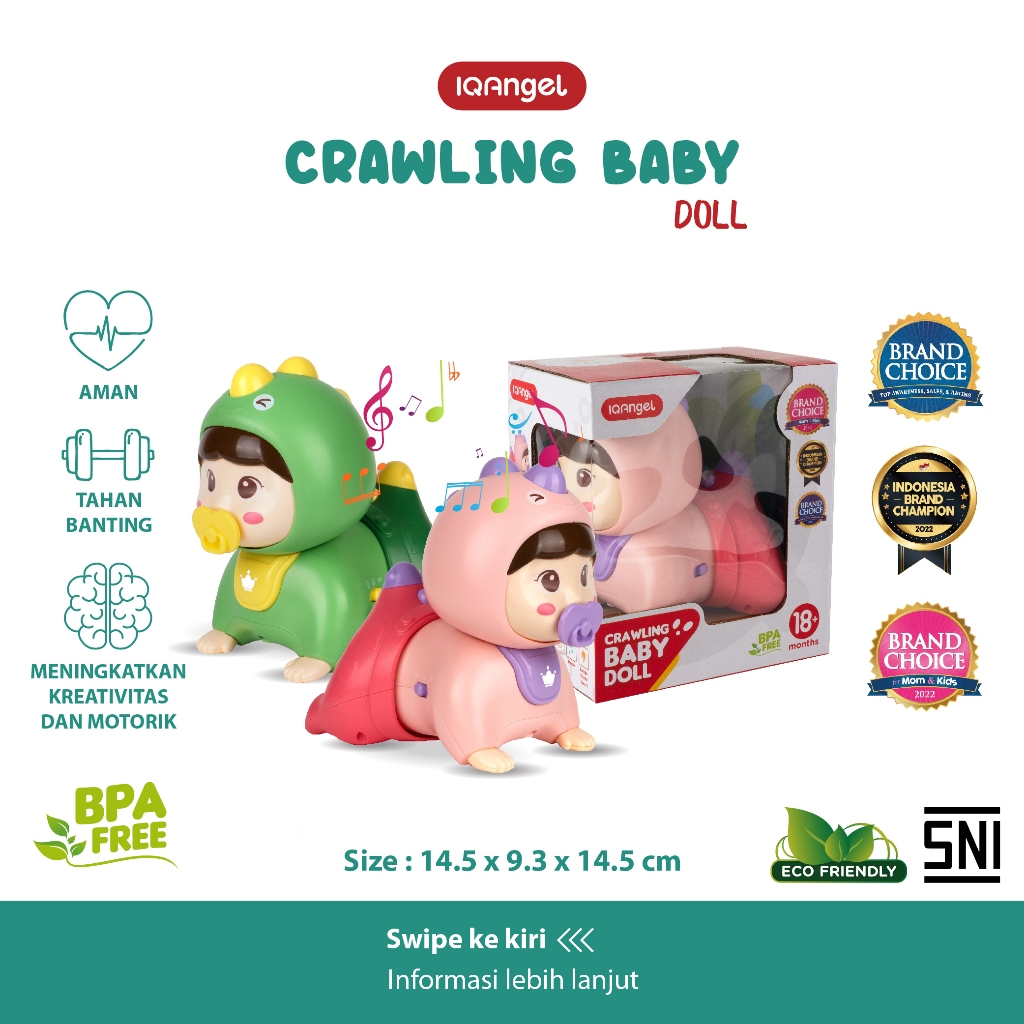 Crawling Baby Doll / Boneka Bayi Merangkak/ Boneka Bayi Edukatif