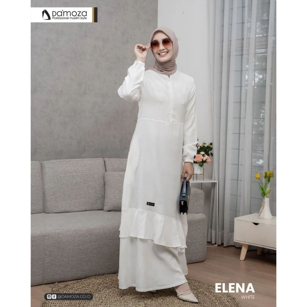 GAMIS ELENA - DAMOZA / GAMIS SIMPEL / GAMIS BUSUI FRIENDLY / GAMIS KEKINIAN / GAMIS PUTIH