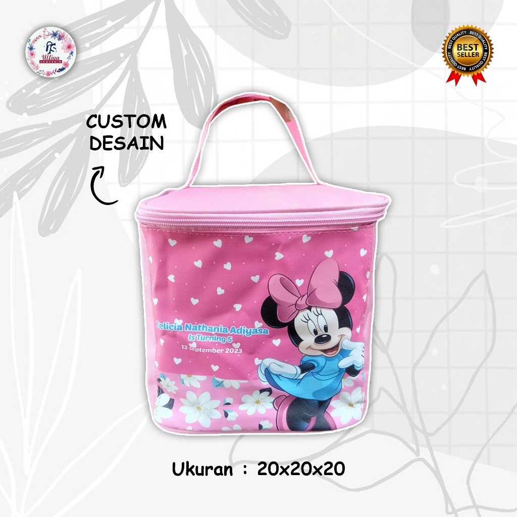 

PREMIUM MODEL KUBUS BAG Tas Ultah Murah Di Bawah 15 Ribuan Tema Minnie Mouse Dan Bisa Custom Tema Cewek Cowok, Foto, Nama