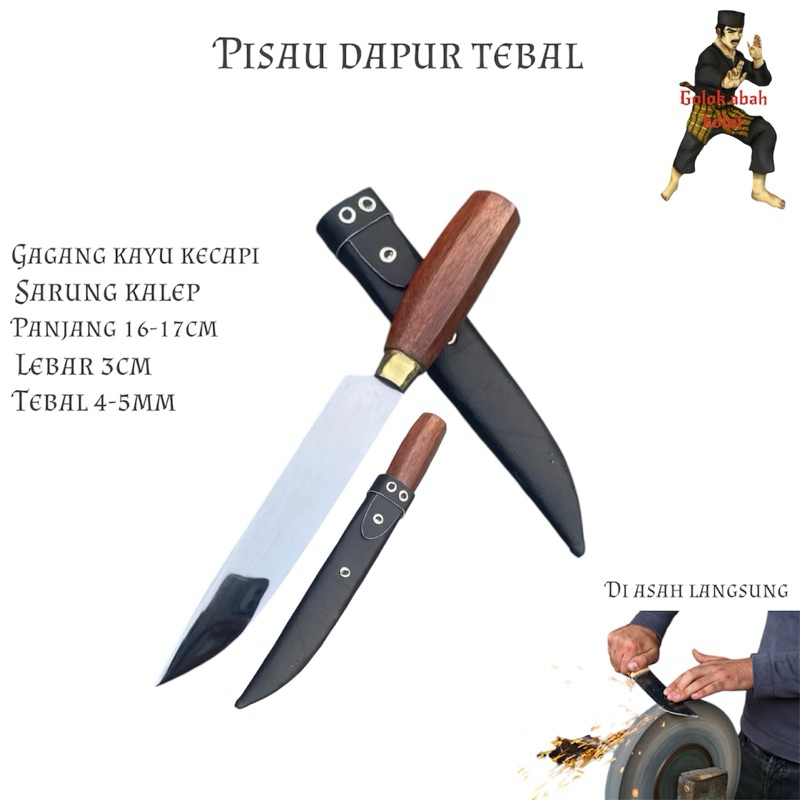 pisau dapur daging baja super tajam COD