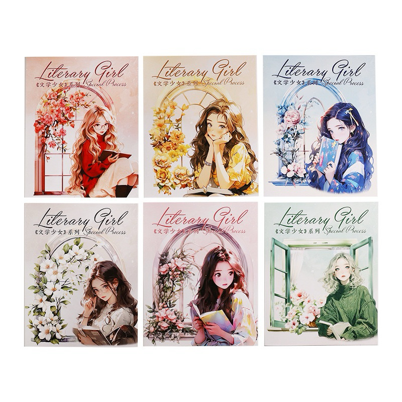 

(7G) sticker transparan hologram wanita cantik membaca jendela beautiful woman read window
