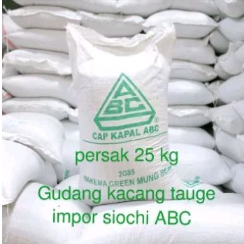 

GUDANG kacang impor siochi ABC khusus bibit tauge 25 kg per sak cocok untuk tauge pendek dan cambah
