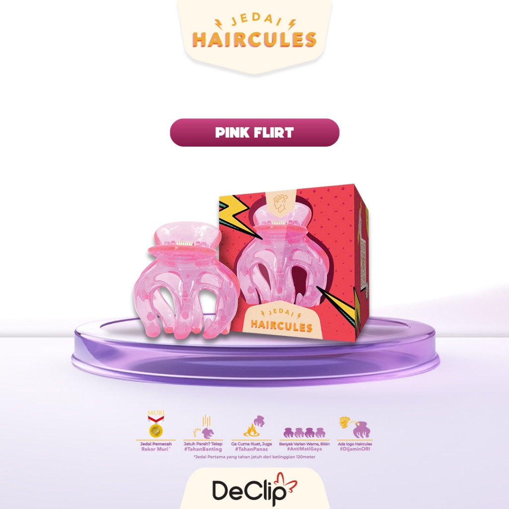 Jedai Haircules Declip Original Gigi 3 ukuran 5cm Warna Pink Flirt