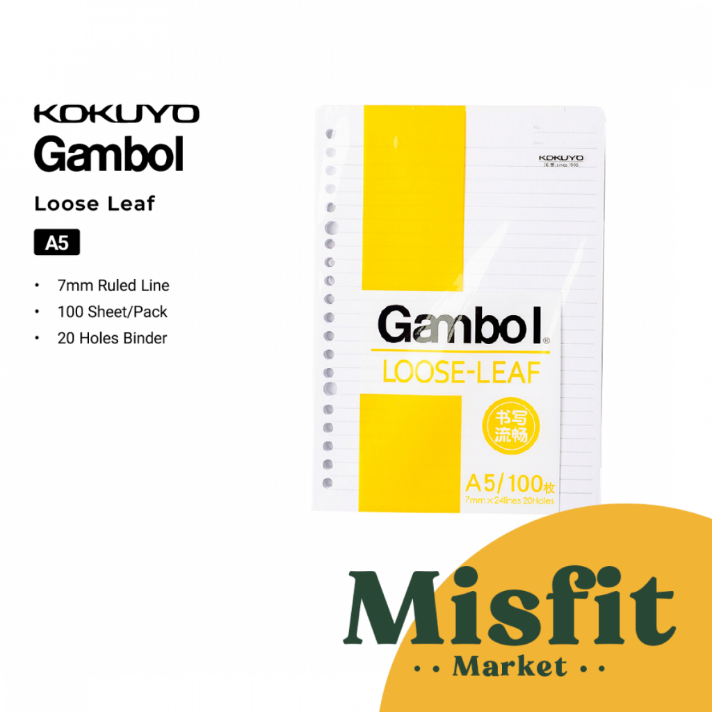 

Kokuyo GAMBOL Loose Leaf Paper Refill A5 B5 Refil Binder Kertas RJ4
