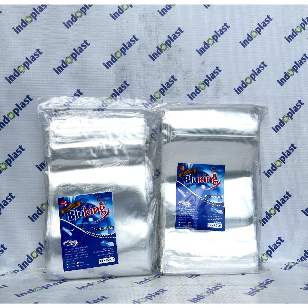 PLASTIK PP KLIP SNACK ZIPLOCK 12X20 CM MEREK BLUKING ISI 100 LEMBAR TEBAL 50 MICRON