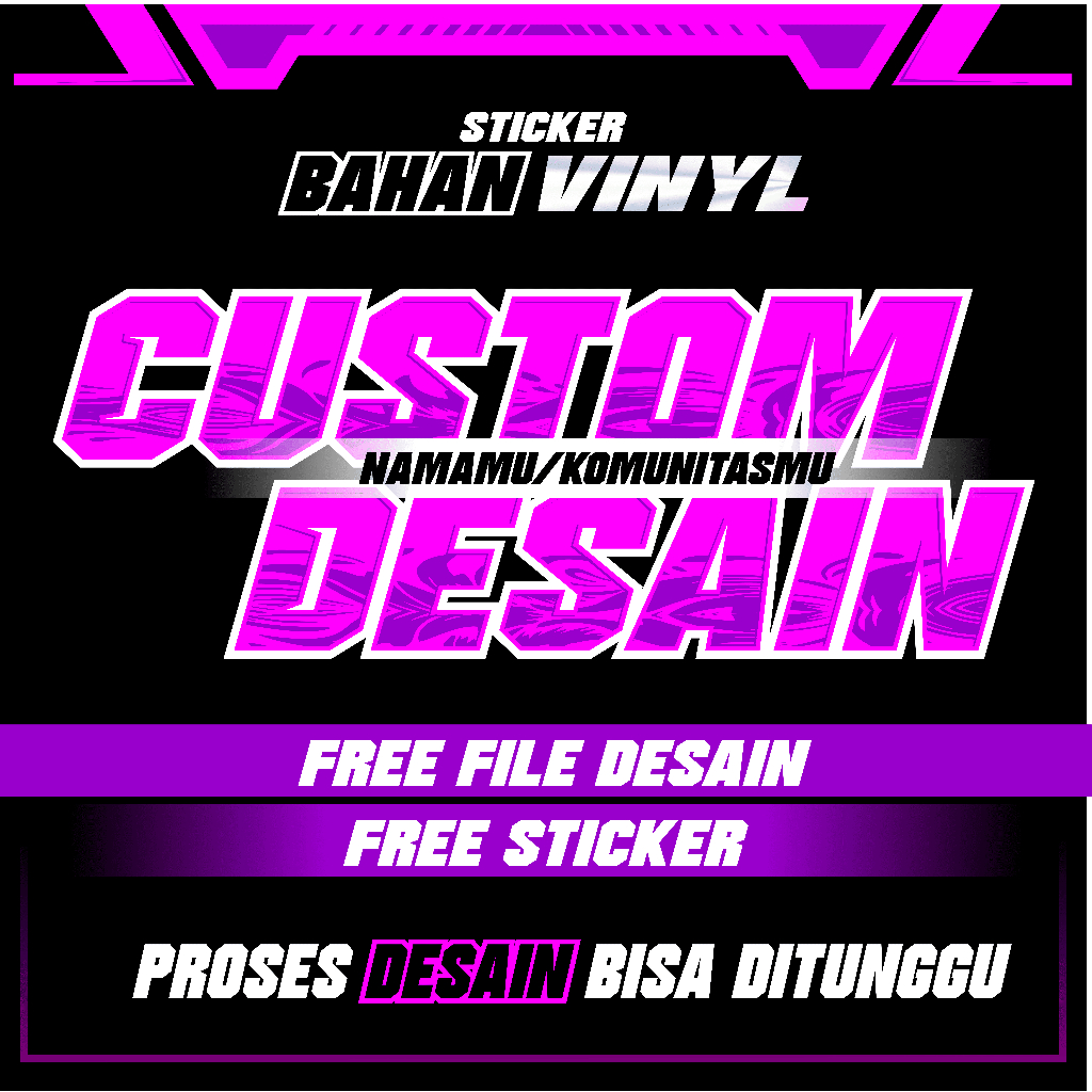 

CUSTOM STICKER BAHAN VINYL dan HOLOGRAM dapat sticker 1 lusin/12 sticker dan free file desain