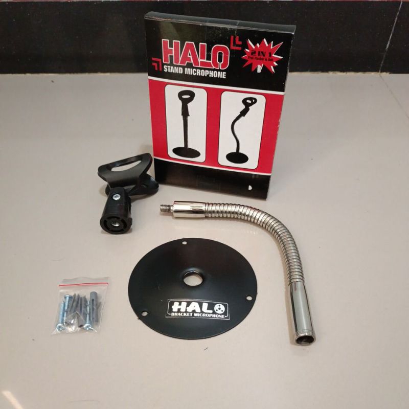 Stand Mic Dinding Halo Bulat Spiral 25cm Plus Holder Mic