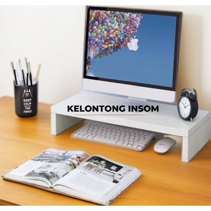 stand komputer/ meja monitor minimalis elegan/ meja dudukan laptop/ bahan kayu solid