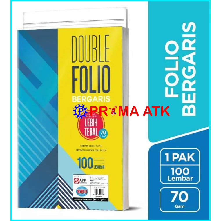 

Kertas Double Folio Bergaris Sidu isi 100 Lembar / Folio Garis Sinar Dunia 100 Lbr / Rulling F4 100