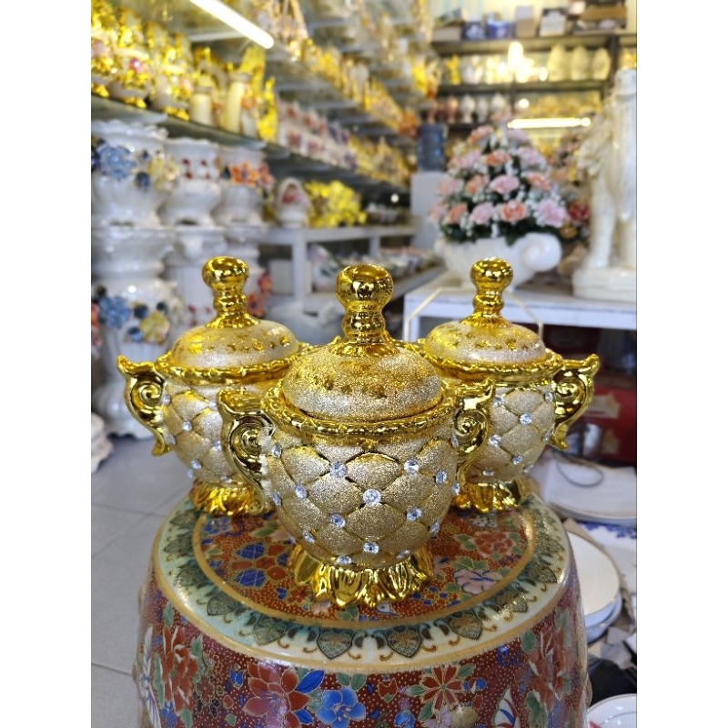 3PCS GUCI KERAMIK NANAS/KERAMIK MEWAH