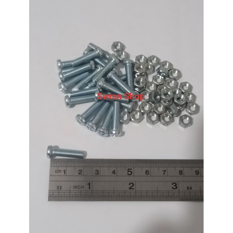 Baut 8/5mm Obeng 5 x 2cm + MUR (Paket 100pcs)