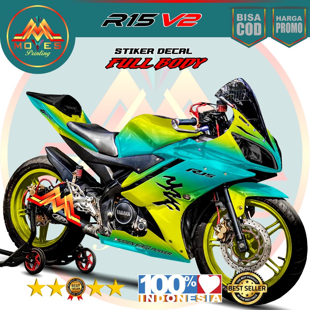 terbaru ( PROMO SPESIAL ) decal r15 v2 stiker motor r15 v2 full body warna bunglon stiker variasi r1