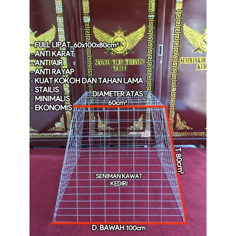 Kurungan Ayam Galvanis Philipin Taji Bangkok Kate Laga Jumbo Pyramida 60*80*100 cm