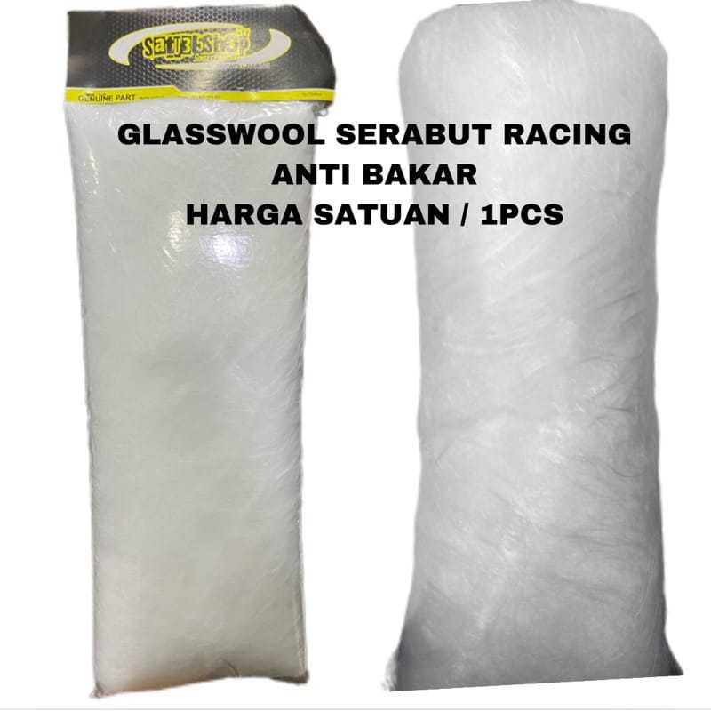 BERKAH MOTOR RACING 1PC ( Glasswool Serabut Putih ) Glasswool Putih Racing Serabut Anti Bakar Knalpo