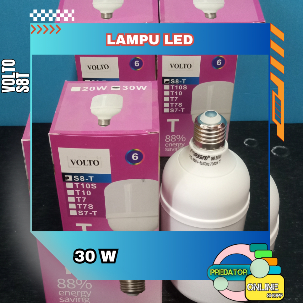 < ORIGINAL >VOLTO Bohlam Lampu Led  30W 5 Watt Cahaya Kuning Warm White 3000K Berkualitas SNI