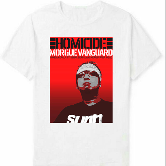 [READY STOCK LANGSUNG ORDER AJA] Kaos Homicide Morgue Vanguard Tshirt Unisex Bahan 100% White Cotton