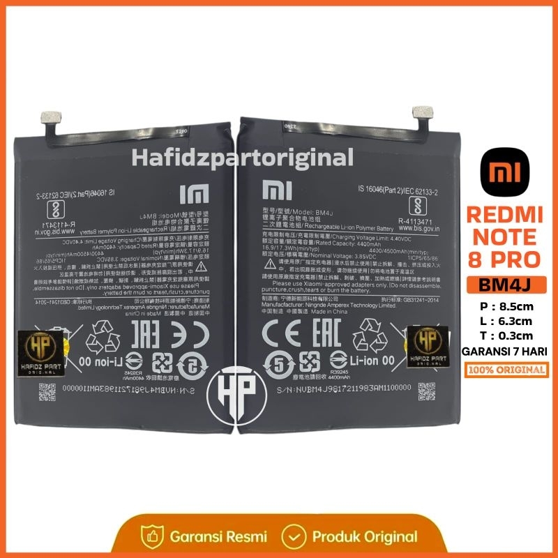 Baterai Batre Battery Redmi Note 8 Pro BM4J Copotan