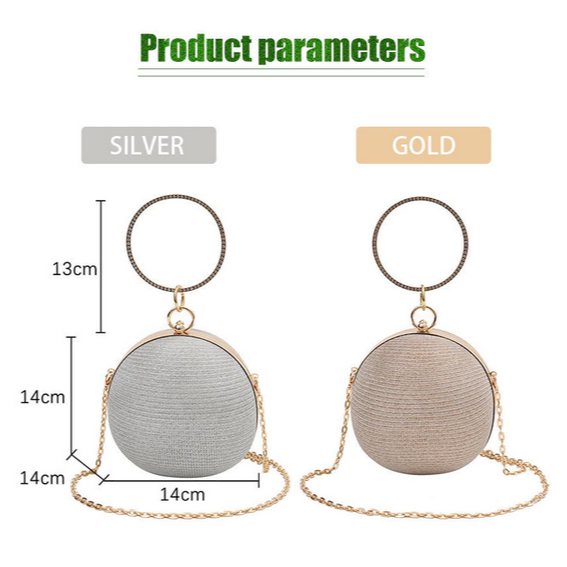 Tas Kondangan Wanita Mewah Tas Pesta Wanita Murah Tas Pesta Wanita Bulat Mewah Clutch Mewah Wanita