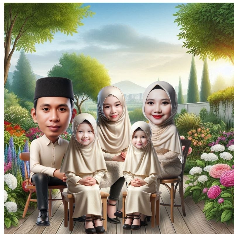 Jasa Edit Karikatur | Pernikahan | Keluarga Besar