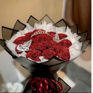 Buket satin/ Mawar satin