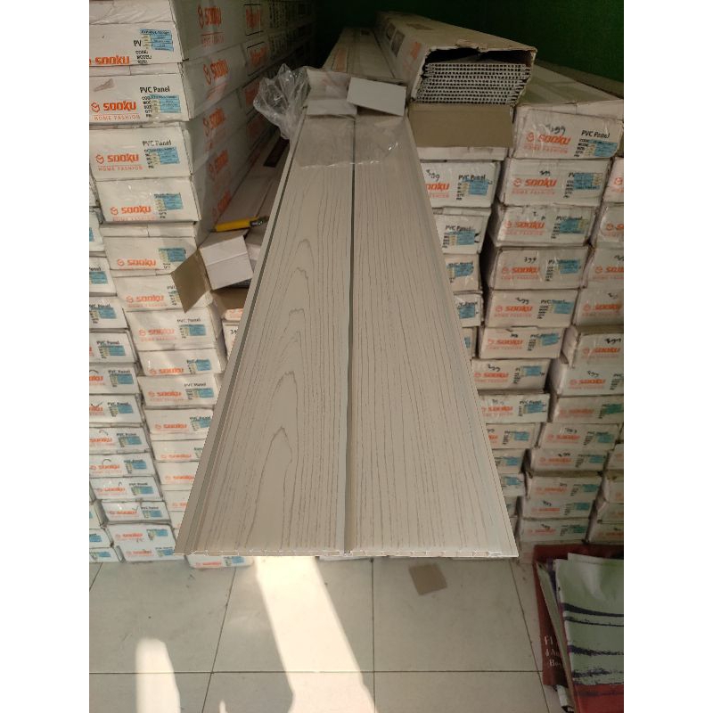 Plafon PVC Premium Motif Putih Polos dan Motif Kayu Plafon Anti Jamur Anti Bocor Merk Javafon Panjan