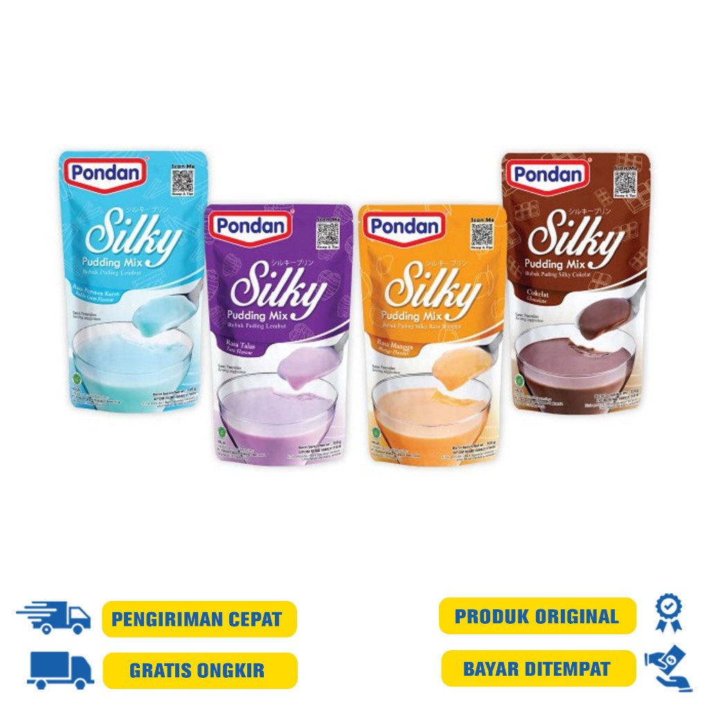 

Pondan Silky Pudding Mix 100gr - Soft Pudding - Taro | Coklat | Bubble Gum