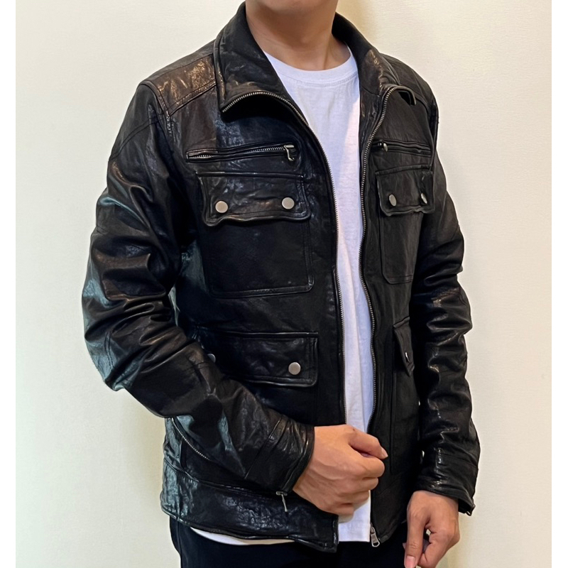 Jaket Kulit Italy Trucker Treker Motoran Ganteng Second Preloved