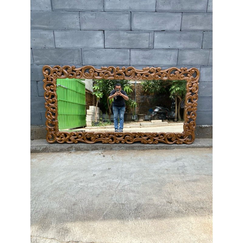 Kaca rias jati Kaca rias dinding kayu jati