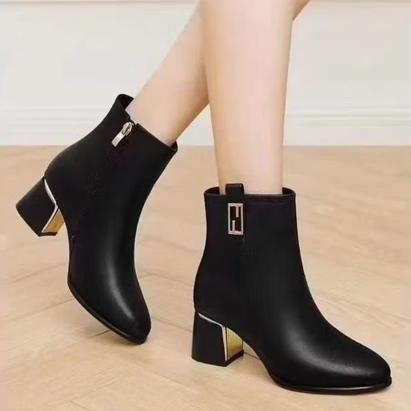 IMPORTIR SEPATU Boots Heels Chunky Fashion Wanita