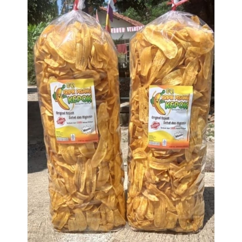 

Keripik pisang kepok kuning manis/gurih 1 kg snack & camilan si teteh