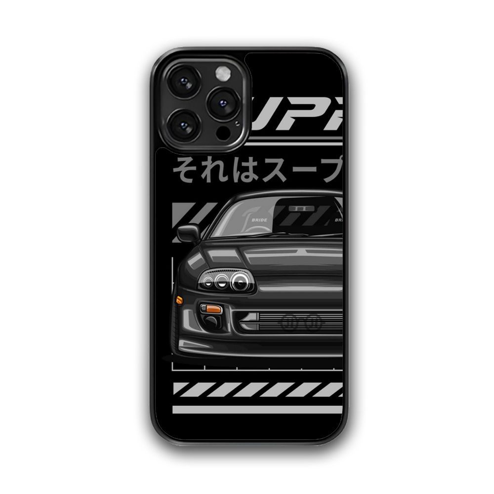 CASING iPhone 5 6 7 8 SE X XR XS 11 12 13 14 15 16 Promax Mini Plus CASE Supra MK4 JDM Legends Black