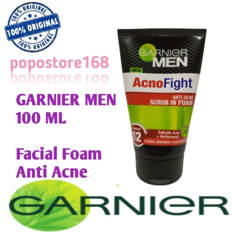 GARNIER MEN ACNO FIGHT ANTI ACNE 100 ML/ GARNIER MEN FACIAL WASH ANTI JERAWAT/ SABUN WAJAH PRIA GARN